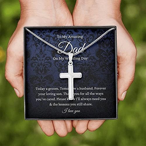 Nakit za poruke, ručno rađena ogrlica - personalizirana ogrlica za poklon, otac mladoženja poklon od sina do tate vjenčanja od sina