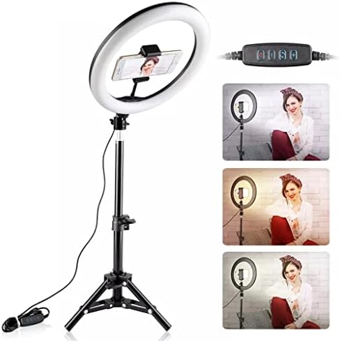 QUUL LED prstenasto svjetlo sa mogućnošću zatamnjivanja 26cm USB lampa za šminkanje sa stativom za držač telefona za snimanje Selfie