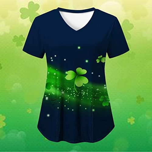 Ženska košulja za Dan Svetog Patrika Irski zeleni Crewneck kratki rukav Tee Tops Lady Workwear T Shirts Dressy bluze tunike