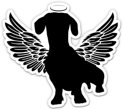 Jahshund Dog Memorial Angel naljepnica - 3 Naljepnica za laptop - vodootporni vinil za automobil, telefon, boca vode - u ljubavnom