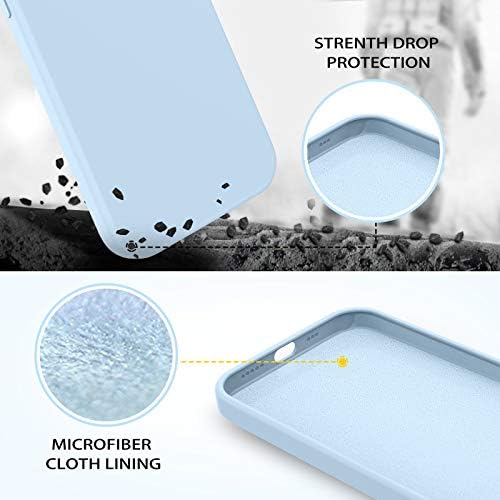 Domaver iPhone 12 futrola, iPhone 12 Pro Kućište tekući silikon mekani gel gumeni oblozi za jastuke za mikrovlaknu površinu za iPhone