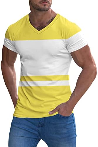XXBR muške majice s kratkim rukavima s kratkim rukavima, ljetni blok boja Patchwork Slim Fit Sports Tee vrhovi atletske vježbe