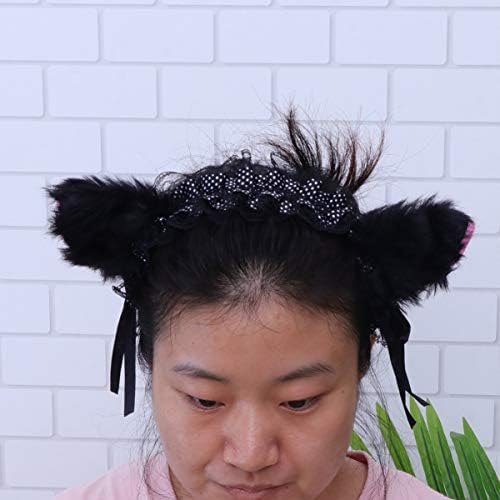 Bestoyard makeup traka za glavu za glavu 3pcs kostim set čipka Cat Cosplay set cat cosplay kostim mačja kostim dodaci za mačke uši