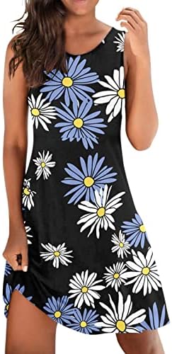 Ženska haljina za cvijeće 2023 3D cvjetne grafičke bez rukava Sidi haljine Ljeto Tanak High Squik linijski sandress