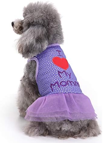 Baipert Sweet Puppy Dog Princess Volim moju mamy suknju kućni ličini Camisole Tutu haljina