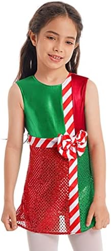 TSSOE dječje djevojke božićni vileski kostim Candy Cane Shiny Sequins Ballet Dance haljina Opremljenost