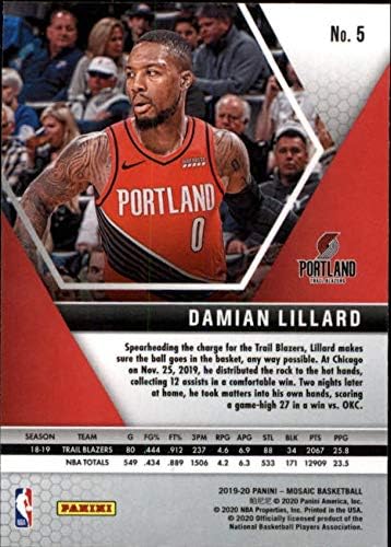 Košarka NBA 2019-20 Panini Mosaic 5 Damian Lillard Blazers