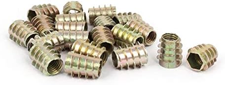 X-DREE Wood Furniture Zinc Alloy Hex Socket Insert Screws E-Nuts M10x20mm 20pcs(Tornillos de inserción de zócalo hexagonal de aleación de zinc de muebles de madera E-Tuercas M10x20mm 20pcs