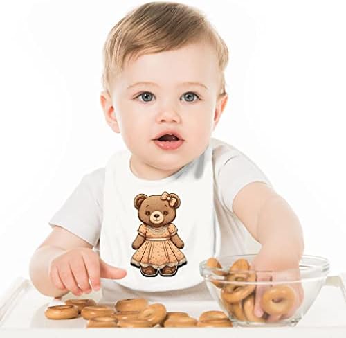 Slatka medvjeda beba - grafički klip za hranjenje beba - tiskani bibs za jelo