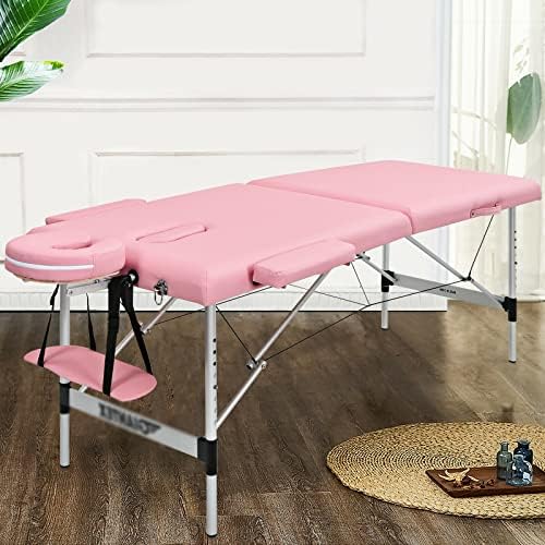 YTYZC 84 L prijenosni stol za masažu podesivi salonski Spa krevet sa torbicom za nošenje Pink Cradle