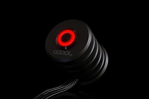 Alphacool 17434 dugme za napajanje sa dugmetom 19mm crveno osvetljenje-duboko crno modding dugme / prekidači