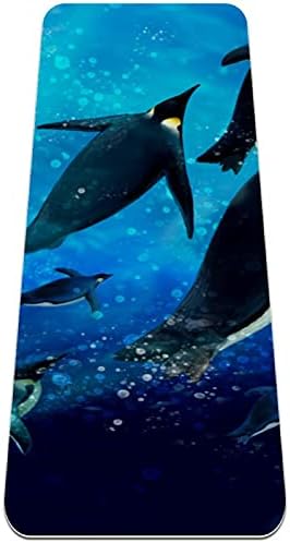 Siebzeh Underwater Cute Penguins Swimming Premium Thick Yoga Mat Eco Friendly Rubber Health & amp; fitnes Non Slip Mat za sve vrste
