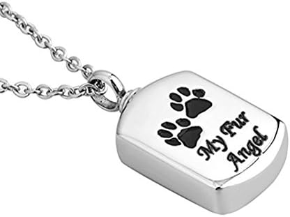 UEETEK my Fur Angel Pet Paw Prints urn ogrlica privjesak spomen pepeo uspomena kremiranje