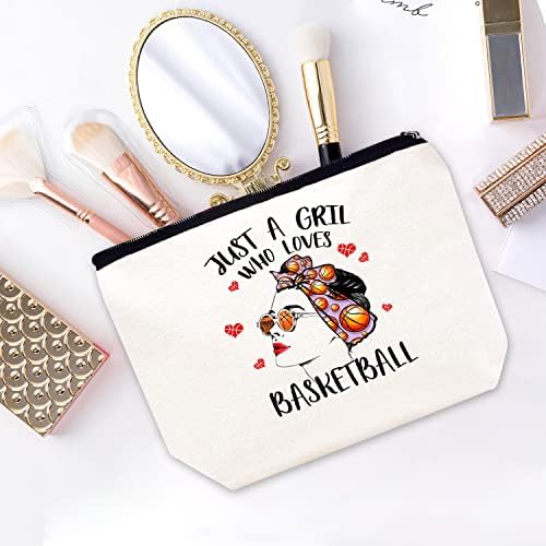 Oqwva košarkaški pokloni za djevojke patentne torbe za šminku za šminku Košarka Ljubitelji merch Travel Cosmetic Bag