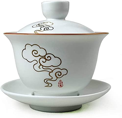 Gaiwan 6oz teacup porculan čaj za čaj bijeli kineski gongfu čajnik