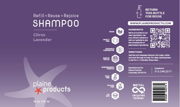 Plaine proizvodi ekološki šampon - Citrus lavanda-bez sulfata, 16 oz