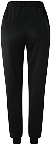 Ethia Womens Hlače Ležerne prilike visoke ženske pantalone Mid struk Crni baterije Ispisuje duge hlače Labavi radovi