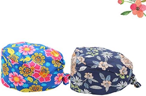 PartyKindom 2kom cvijet štampani šešir modni pamuk kapa Exquisite kapa multifunkcionalni radni šešir za svakodnevnu upotrebu dekor