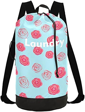 Akvarelna ruža torba za pranje veša sa naramenicama torba za ruksak za pranje veša sa vezicama za zatvaranje viseće korpe za kamp