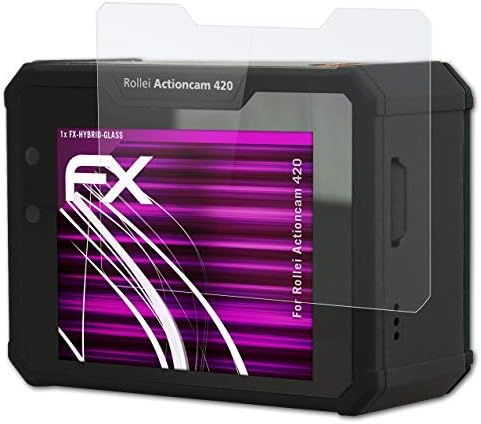 ATFolix plastični stakleni zaštitni film kompatibilan s rollei actioncam 420 zaštitnikom od stakla, 9h hibridni stakleni štitnik za