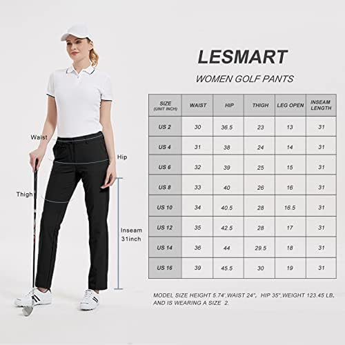 Lesmart ženske hlače Golf Stretch Lagan prozračan brzi suhi rad Dame Golf Hlače sa džepovima
