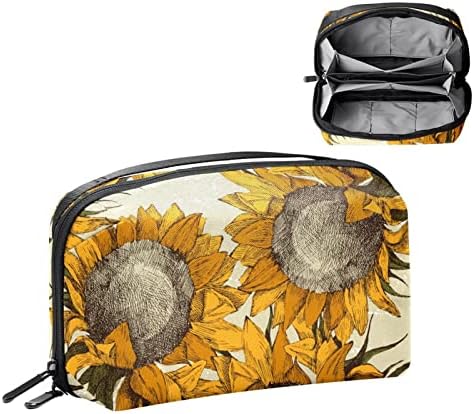 Kozmetičke torbe, suncokretove Retro putne kozmetičke torbe, multifunkcionalne prenosive torbe za šminkanje, putni Organizator kozmetičkih