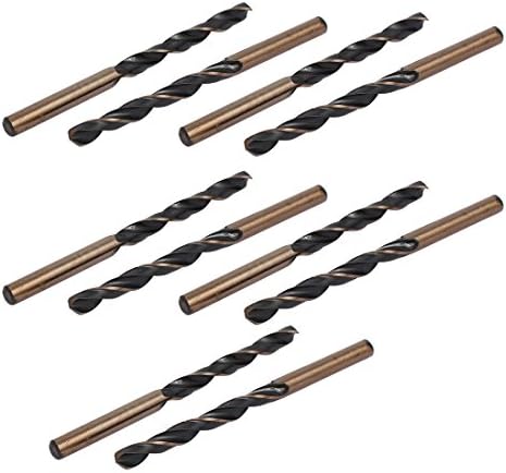Aexit 5,3 mm držač alata za bušenje prečnika 84 mm dugačka flauta okrugla bušilica za uvijanje burgija Gold Tone 10 kom Model:67as22qo87