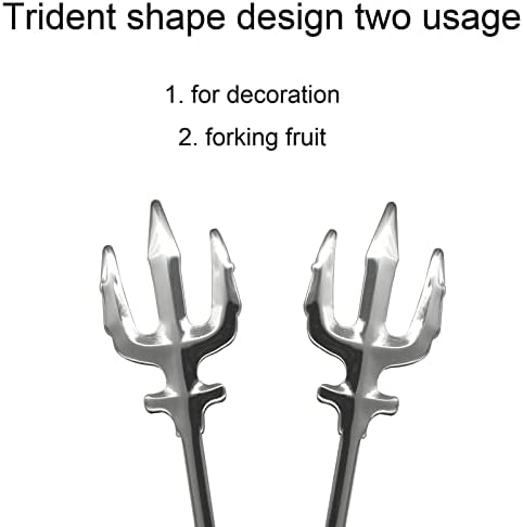 Pinenjoy 2pcs Unique desert Spoons 5.07 inch Trident Shape kašika za kafu 18/10 kašika za kašiku od nerđajućeg čelika kombinacija