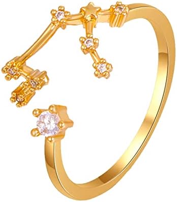 Podesivi otvoreni prstenovi za žene Dainty Gold Prstenovi 12 Constellati Thumb Prstenje za prstenje za slaganje za parove TEEN Girls