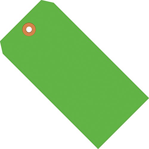 Aviditi oznake za otpremu, 6 1/4 x 3 1/8, 13 Pt, fluorescentno zelena, sa ojačanom ušicom, za identifikaciju ili adresiranje predmeta