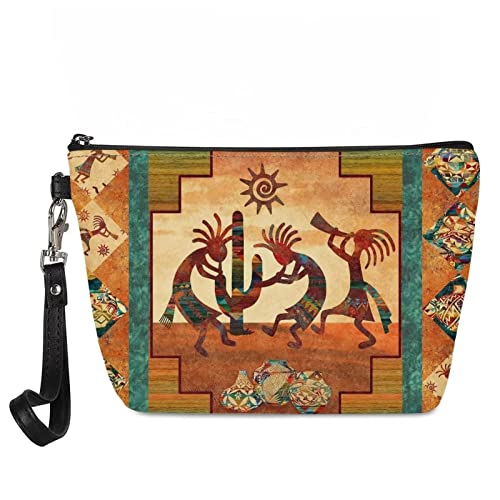 Xhuibop Aztec Indijska torba za šminkanje za torbicu Mini kozmetička torbica za djevojčice praznični pokloni koža lagana Zapadna kvačila