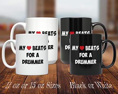 PixiDoodle My Heart Beats For A Drummer - Drummer's Band Coffee Mug