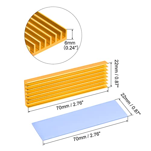 MecCanixity 2 paket M.2 2280 NVME SSD hladnjak hladnije legura aluminijski hladnjak sa montažnim vijcima Kit odvijača, 1 mm termalni