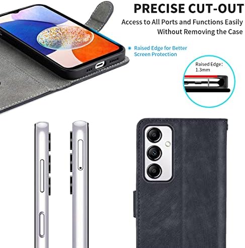 RYKQ za Samsung Galaxy A34 5G futrola sa kaljenim staklom Zaštita ekrana kožna preklopna torbica za telefon sa držačem kartice sa