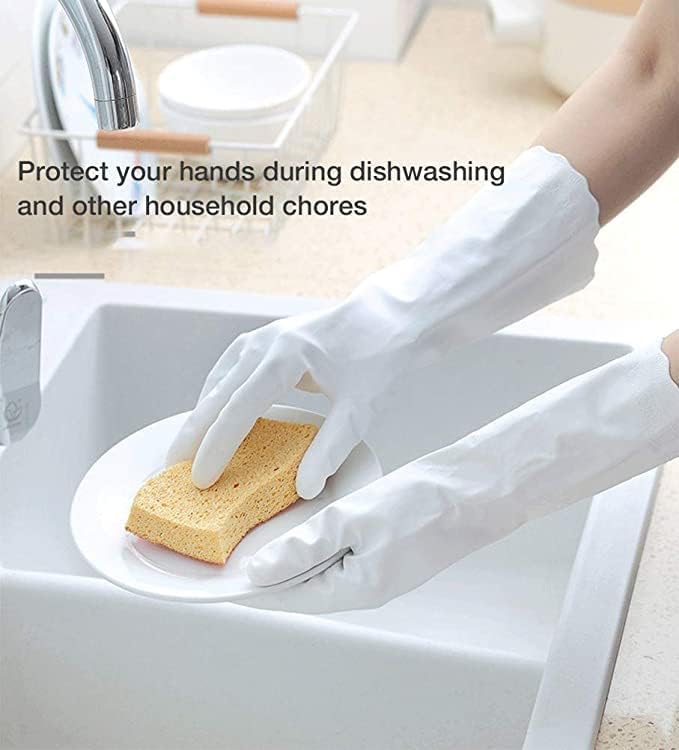 Alimat PluS 1 pakovanje višekratnih rukavica za čišćenje bez lateksa-rukavice za pranje posuđa sa pamučnom Flok oblogom i reljefnim