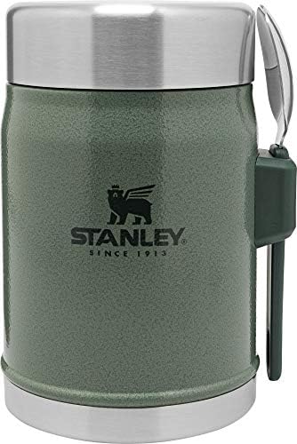 Stanley Classic Legendarna hrana za hranu 0,4l Hammertone zelena sa sporkom - BPA Free Scret od nehrđajućeg čelika - čuva hladnoću