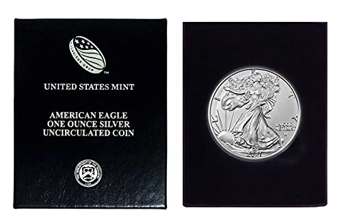 2021 Američki srebrni orlov Tip 2 u plastičnom kliru i plavom poklon kutiju sa našim certifikatom autentičnosti dolar Necrrtiulirao