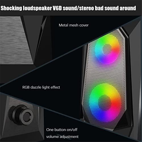 AFLHYJK računarski zvučnik računarski zvučnik 7 boja LED efekat zvuk svjetleći RGB stoni računar Audio