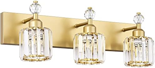 PRESDE Kupaonska isprazna svjetla moderna kristalno Zlatna 3 svjetla za kupaonicu Rasvjetna tijela preko ogledala za kupaonicu