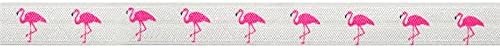 2 5 10 dvorište 5/8 15mm Flamingo Print Foldover elastična Spandex satenska traka traka za kosu traka za glavu DIY šivaća Trim 2 Yards