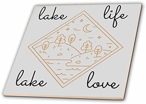 3drose 3drose Mahwish-Quote-Image of quote Lake life Lake love-Tiles