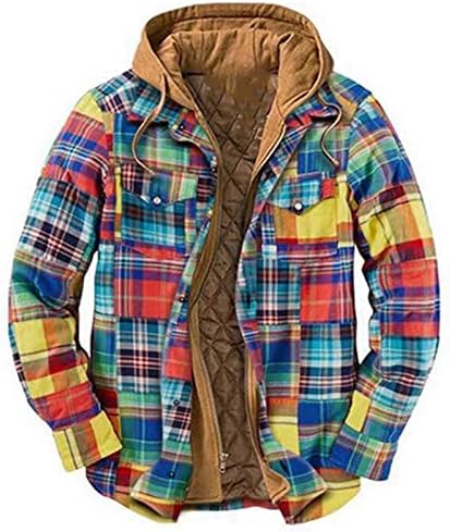 PXLOCO obložena jakna za jakna Muška flannel hoodie quilted muške mačke duge slatke jeseni košulje za muškarce plus veličine plairana
