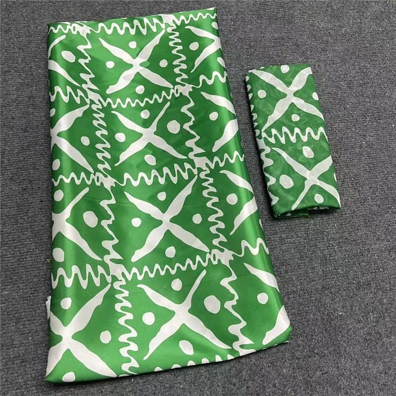 Hom3craft Afrička meka svilena tkanina za odjeću uredan otisak na materijalu sa Švicarskom Voile čipkom 4+2 jarde Afrička tkanina