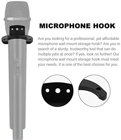 Bienka 4pcs Držači mikrofona Mikrofon zidni držač mikrofona držač za kukice zidni montiranje Mic stezaljka mikrofona kopča sa vijcima