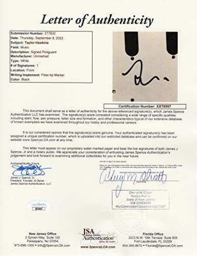 TAYLOR HAWKINS potpisao autogram u punoj veličini RED Fender STRATOCASTER električna gitara B W/ JAMES SPENCE pismo autentičnosti