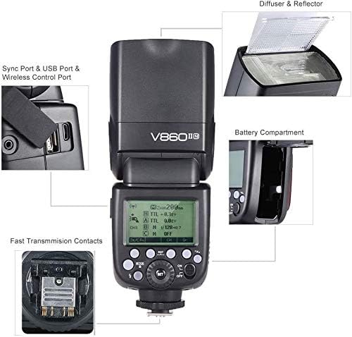 Godox Blic kamere Speedlight V860II - n za Nikon TTL 1 / 8000s HSS 2.4 GHz Wireless X sistem GN60 kompatibilan sa Nikon digitalnim