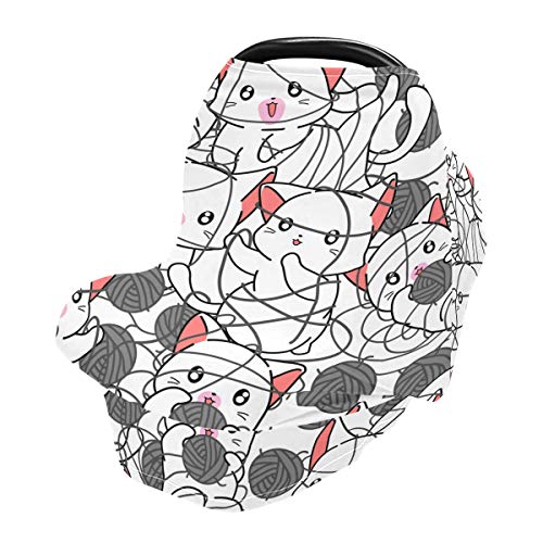 Slatke životinje Mačke za bebe navlake za sjedalo za bebe - kolica pokrivaju rastezljivi sestrinski šal, višestruki karteat nadstrešnicu,