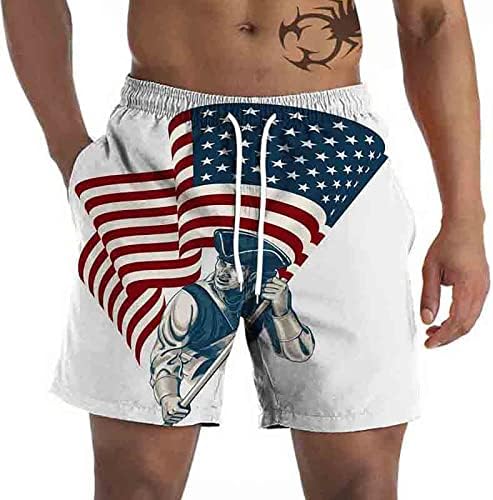 Ležerne prilike za muškarce 3D zastava Print Modna plaža odjeća za kupanje Šake Brzo suhe Neovisnosti Dan Sport Pliveni trup