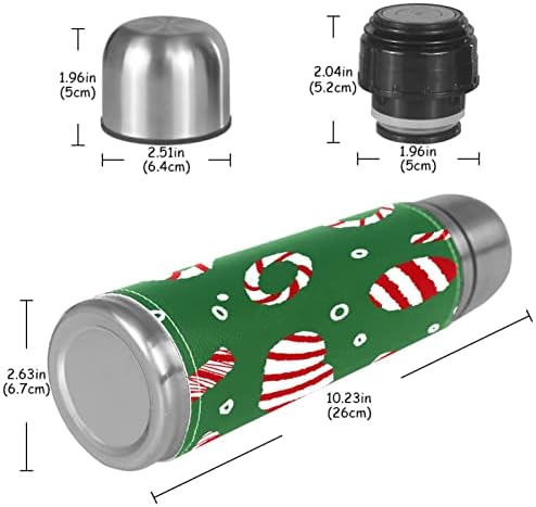 Koža od nehrđajućeg čelika Vakuum izolirana krigla božićni bombonski termos boca za vodu za vruće i hladne napitke djeca odrasli 16
