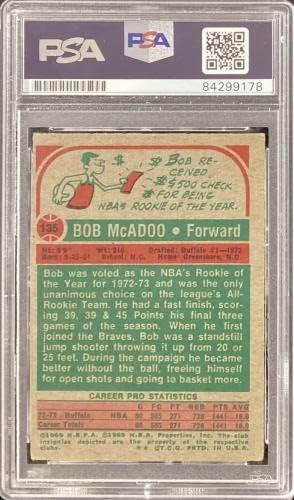 BOB MCADOOO potpisao je 1973. godine 135 košarkaški rookie kartica Braves Hof AUTO PSA / DNK - košarkaške ploče Rookie kartice